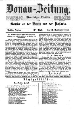 Donau-Zeitung Freitag 14. September 1855