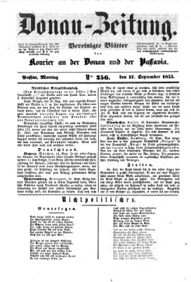 Donau-Zeitung Montag 17. September 1855