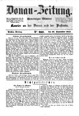 Donau-Zeitung Freitag 28. September 1855