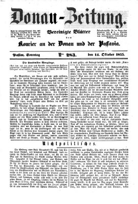 Donau-Zeitung Sonntag 14. Oktober 1855