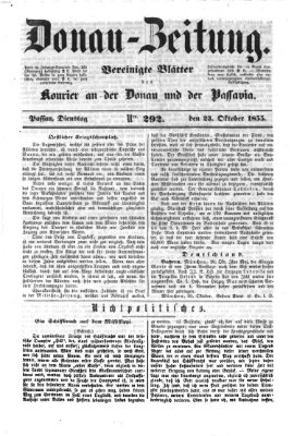 Donau-Zeitung Dienstag 23. Oktober 1855