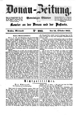 Donau-Zeitung Mittwoch 24. Oktober 1855