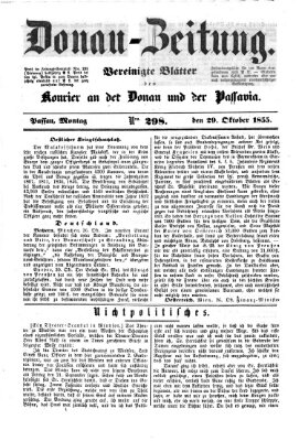 Donau-Zeitung Montag 29. Oktober 1855