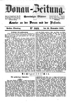 Donau-Zeitung Dienstag 13. November 1855