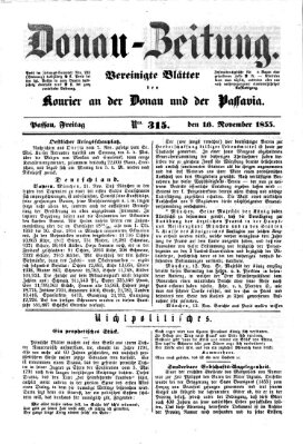 Donau-Zeitung Freitag 16. November 1855