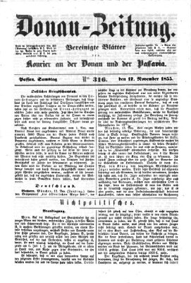 Donau-Zeitung Samstag 17. November 1855