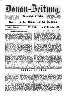 Donau-Zeitung Sonntag 18. November 1855