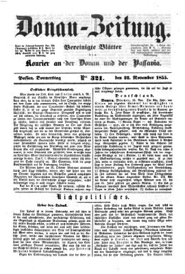 Donau-Zeitung Donnerstag 22. November 1855