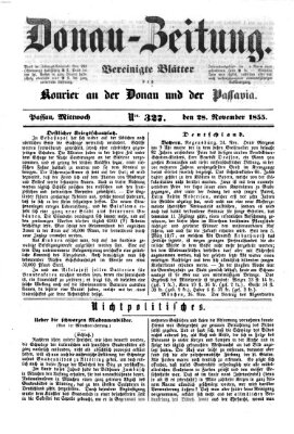 Donau-Zeitung Mittwoch 28. November 1855