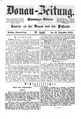 Donau-Zeitung Donnerstag 13. Dezember 1855