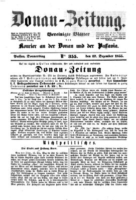 Donau-Zeitung Donnerstag 27. Dezember 1855