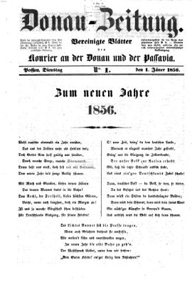 Donau-Zeitung Dienstag 1. Januar 1856