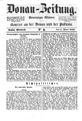 Donau-Zeitung Mittwoch 2. Januar 1856