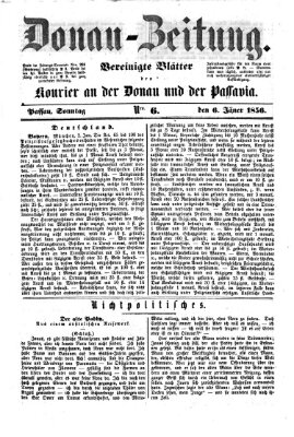 Donau-Zeitung Sonntag 6. Januar 1856