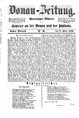 Donau-Zeitung Mittwoch 9. Januar 1856