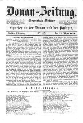 Donau-Zeitung Dienstag 15. Januar 1856