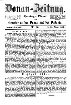 Donau-Zeitung Mittwoch 16. Januar 1856