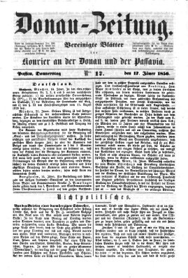 Donau-Zeitung Donnerstag 17. Januar 1856