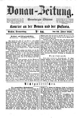 Donau-Zeitung Donnerstag 24. Januar 1856