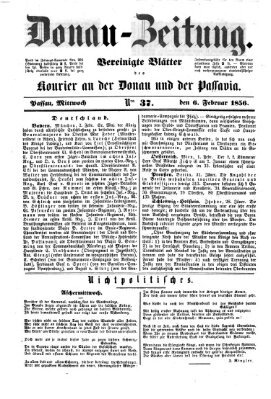 Donau-Zeitung Mittwoch 6. Februar 1856