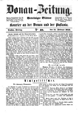 Donau-Zeitung Freitag 15. Februar 1856