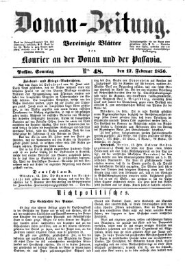 Donau-Zeitung Sonntag 17. Februar 1856