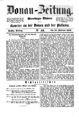 Donau-Zeitung Freitag 22. Februar 1856