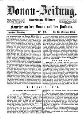 Donau-Zeitung Dienstag 26. Februar 1856