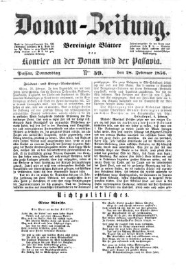 Donau-Zeitung Donnerstag 28. Februar 1856