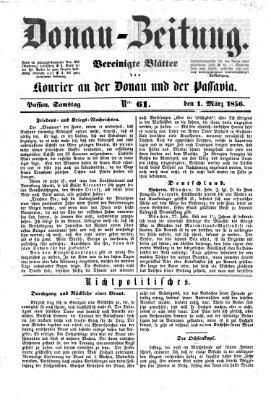 Donau-Zeitung Samstag 1. März 1856