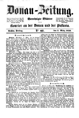 Donau-Zeitung Freitag 7. März 1856