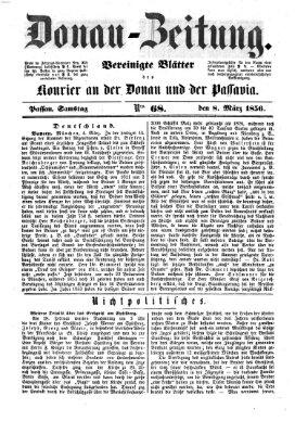 Donau-Zeitung Samstag 8. März 1856