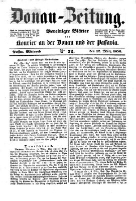 Donau-Zeitung Mittwoch 12. März 1856