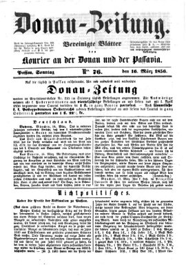 Donau-Zeitung Sonntag 16. März 1856