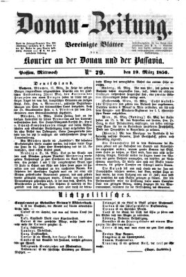 Donau-Zeitung Mittwoch 19. März 1856