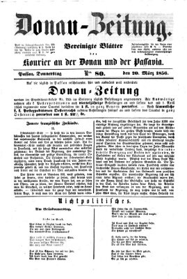 Donau-Zeitung Donnerstag 20. März 1856