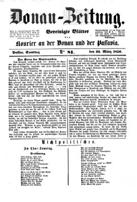 Donau-Zeitung Samstag 22. März 1856