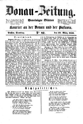 Donau-Zeitung Samstag 29. März 1856