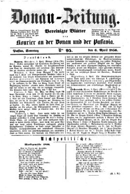 Donau-Zeitung Sonntag 6. April 1856