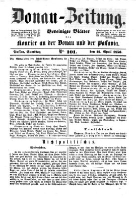 Donau-Zeitung Samstag 12. April 1856