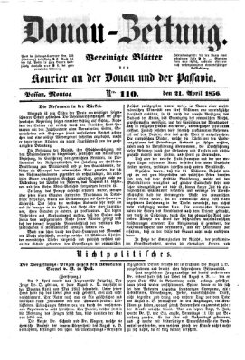 Donau-Zeitung Montag 21. April 1856