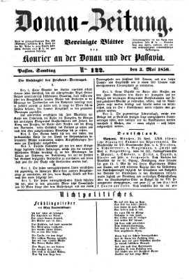 Donau-Zeitung Samstag 3. Mai 1856