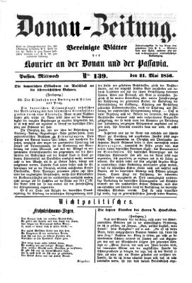 Donau-Zeitung Mittwoch 21. Mai 1856