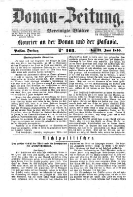 Donau-Zeitung Freitag 13. Juni 1856