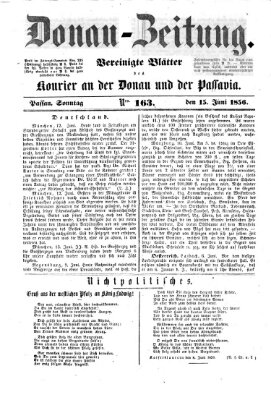 Donau-Zeitung Sonntag 15. Juni 1856