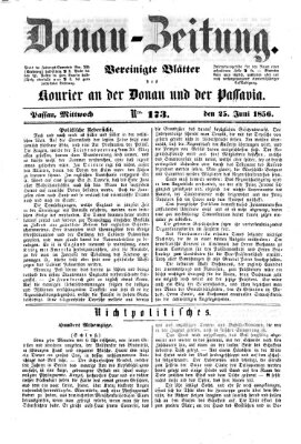 Donau-Zeitung Mittwoch 25. Juni 1856