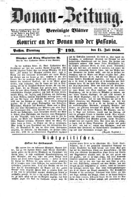 Donau-Zeitung Dienstag 15. Juli 1856