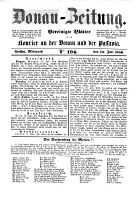 Donau-Zeitung Mittwoch 16. Juli 1856