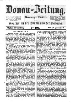 Donau-Zeitung Donnerstag 17. Juli 1856