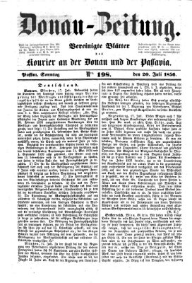 Donau-Zeitung Sonntag 20. Juli 1856